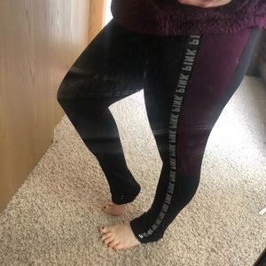 Pink fleece leggings size large